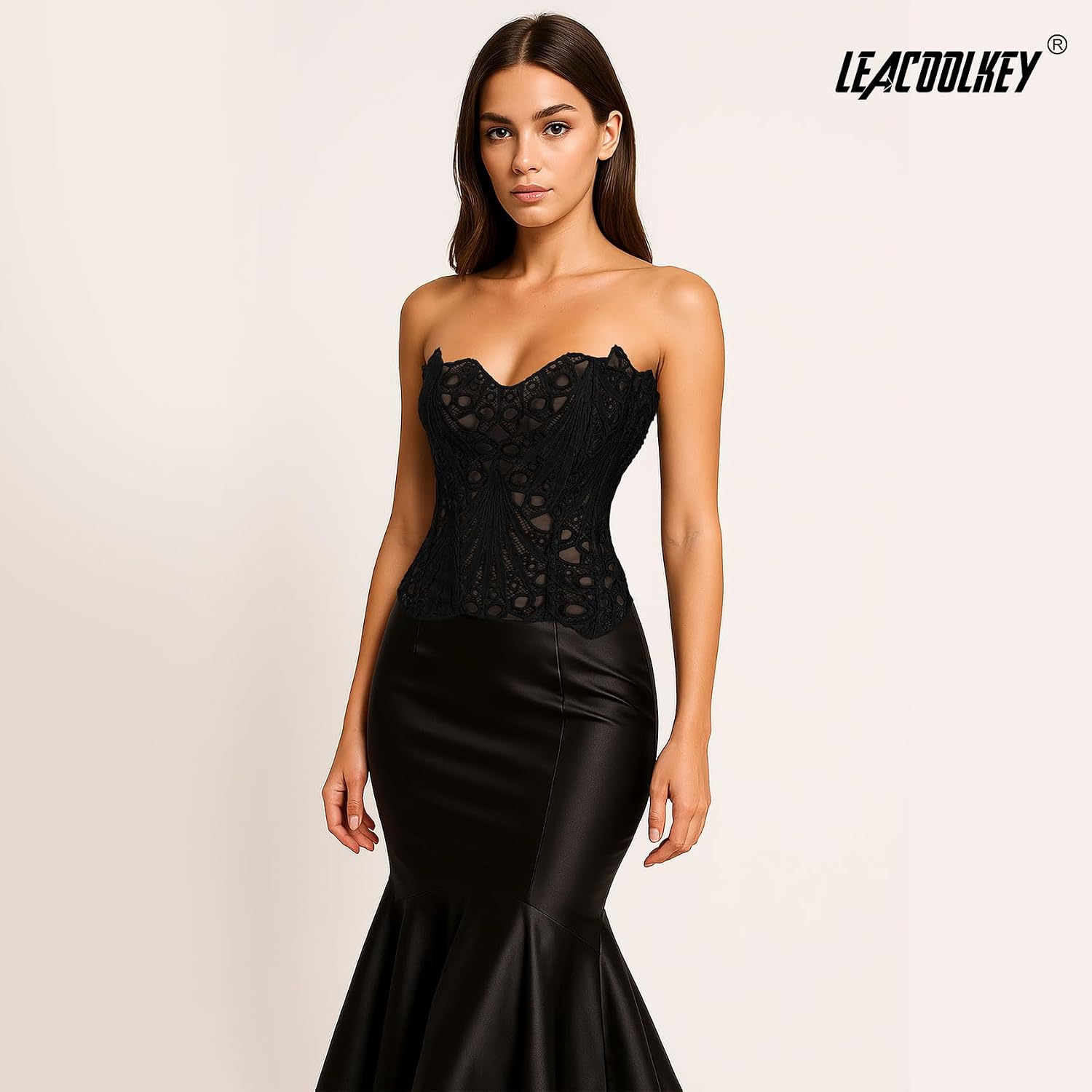 LEACOOLKEY Sheer Lace Corset Top — image 4