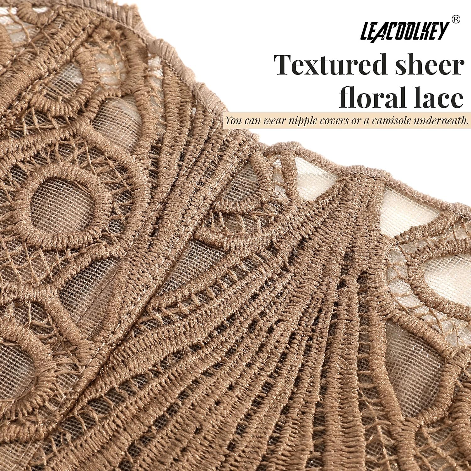 LEACOOLKEY Lacework Floral Corset Top — image 3