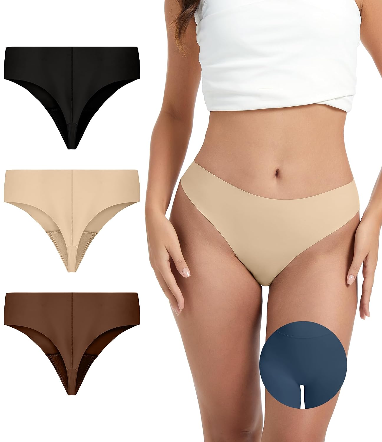 OVRUNS No Camel Toe Thong 3-Pack