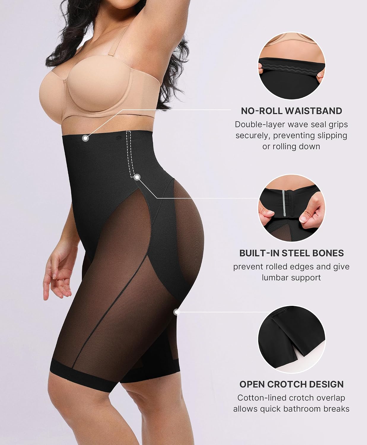 SHAPELLX High Waist Tummy Control Shapewear Shorts — image 4