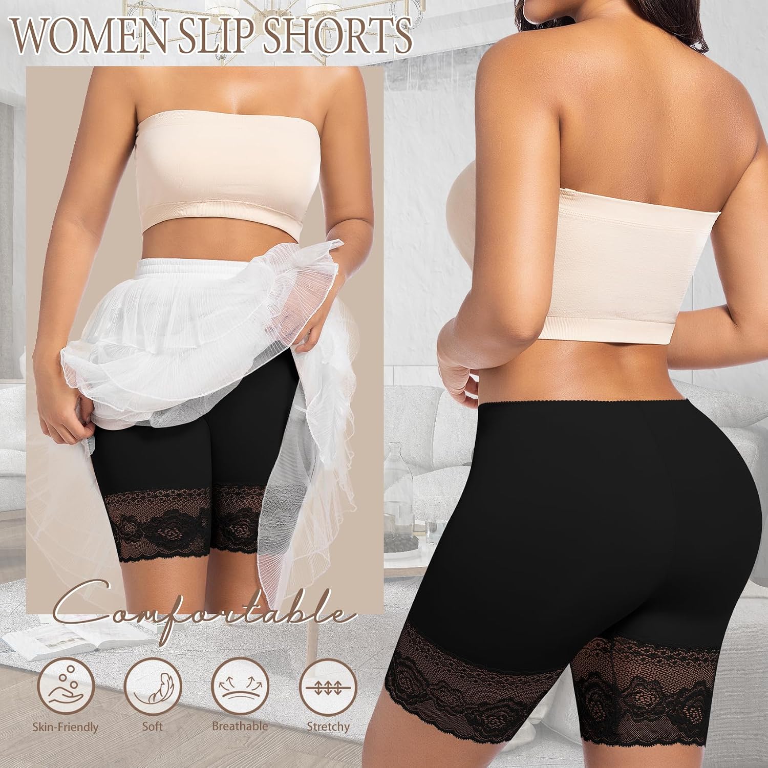 ONEW Seamless Lace Boyshorts for Women — image 2