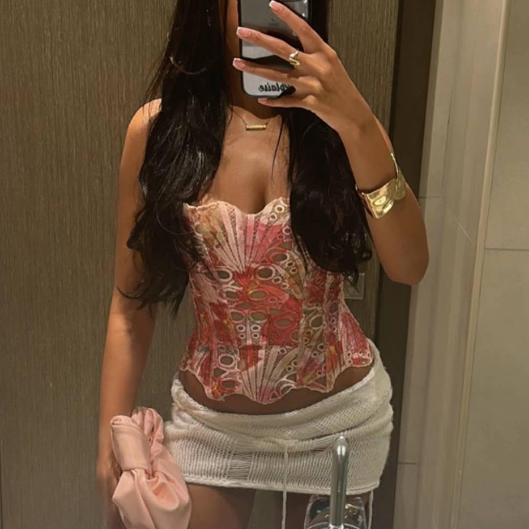 Baynoyia Sheer Floral Lace Corset Bustier — image 3