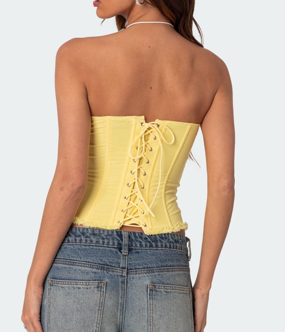 Luckinbaby Strapless Lace Up Mesh Bustier Corset — image 3