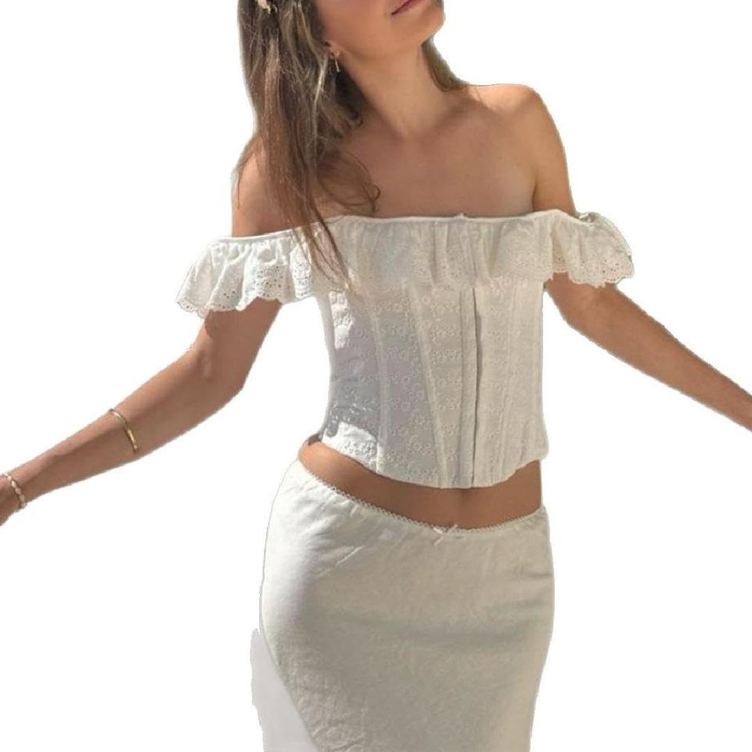 Baynoyia Women's Off Shoulder Lace Up Bustier