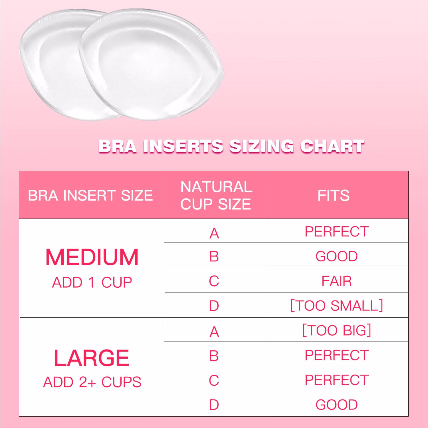 CharmX Silicone Bra Inserts for Cleavage Push Up — image 2