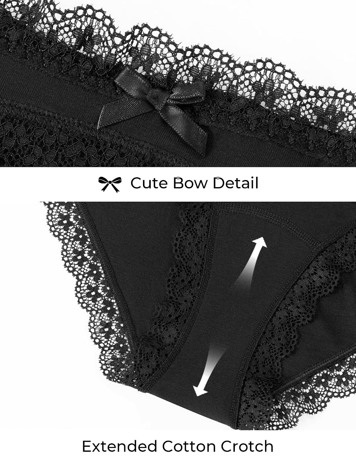 voenxe Women's Cotton Lace Hipster Panties 5-Pack — image 5