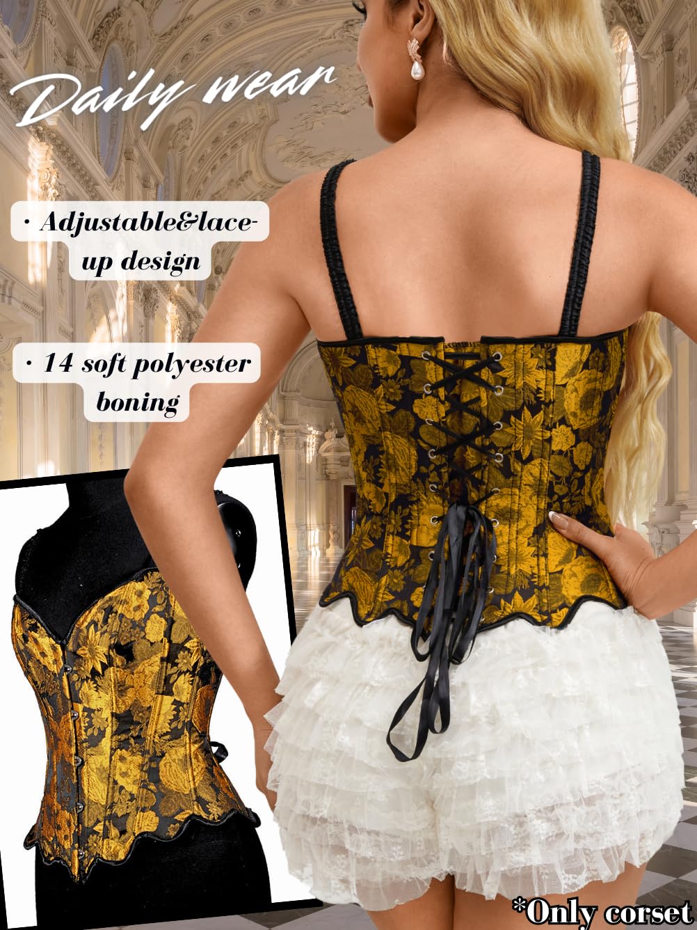 ChiaoLezhee Women's Jacquard Corset Top — image 3