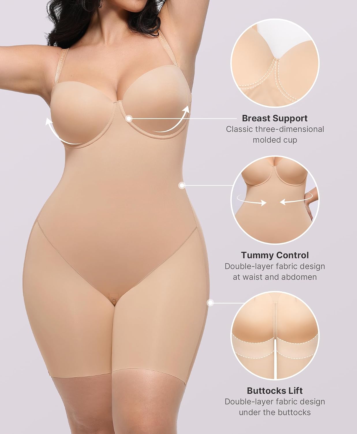 SHAPELLX Strapless Tummy Control Bodysuit — image 4