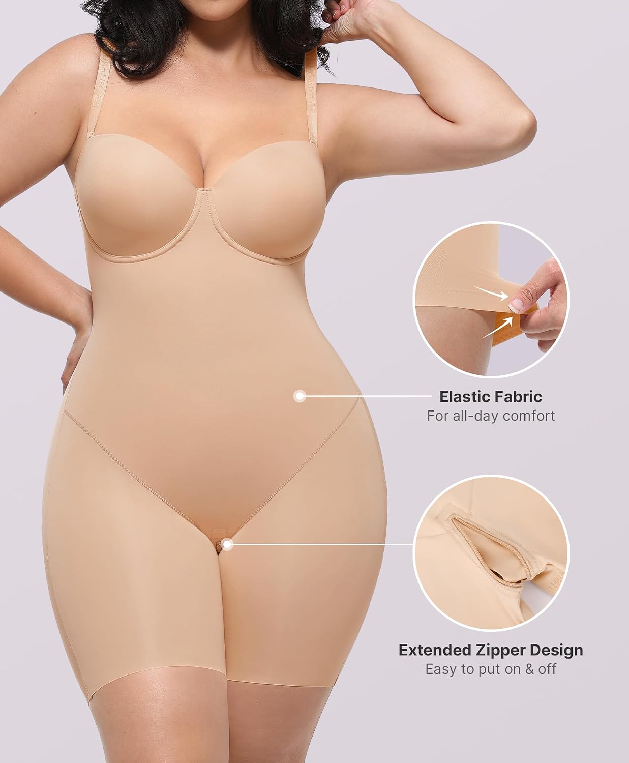 SHAPELLX Strapless Tummy Control Bodysuit — image 5