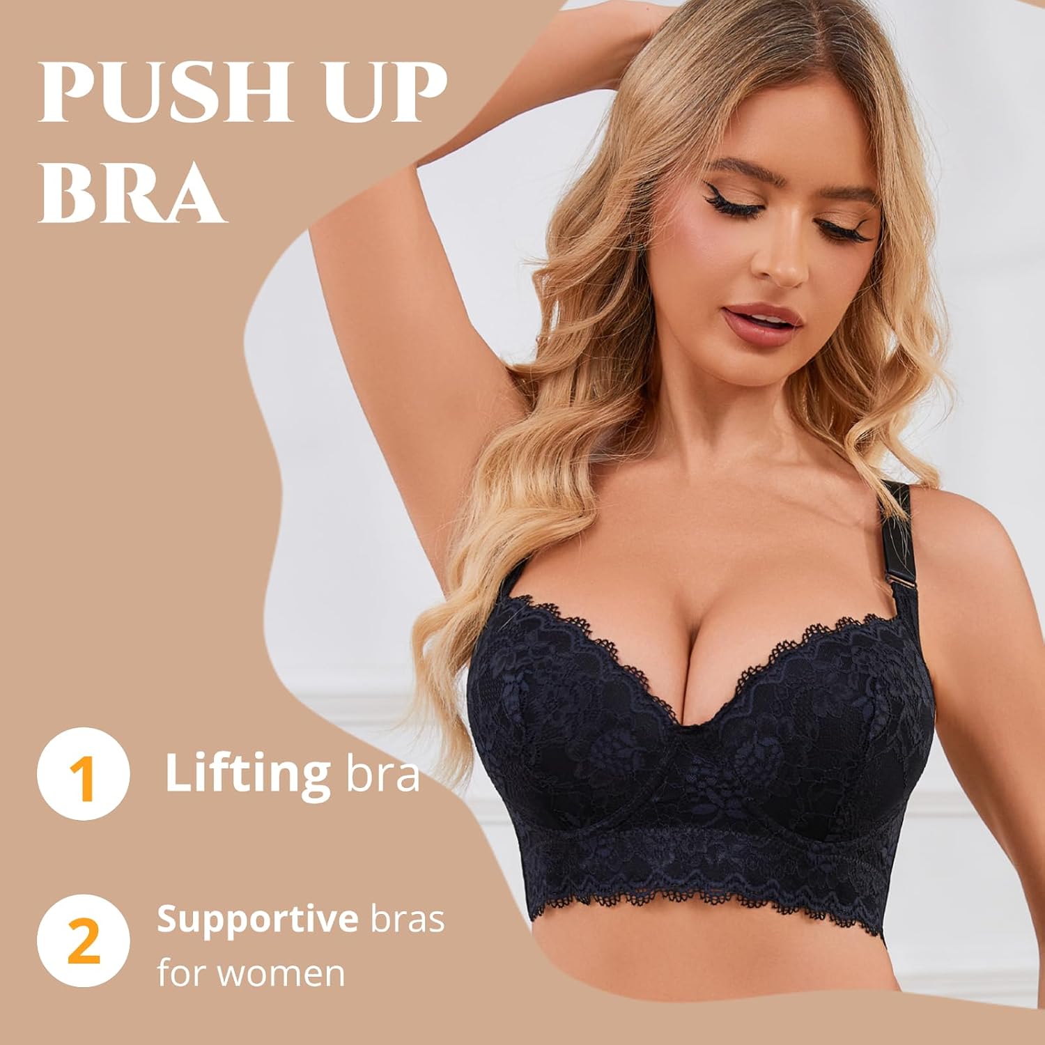 Simpyiss Women's Lace Push Up Bra Full Coverage — image 2