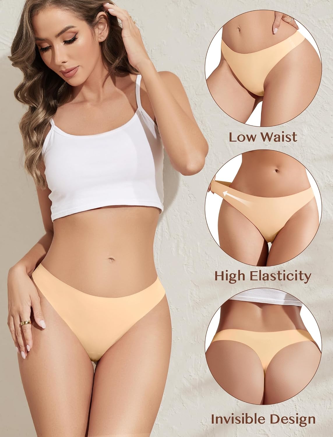 ANSUKOO Seamless Thong Underwear 6-Pack for Women — image 4