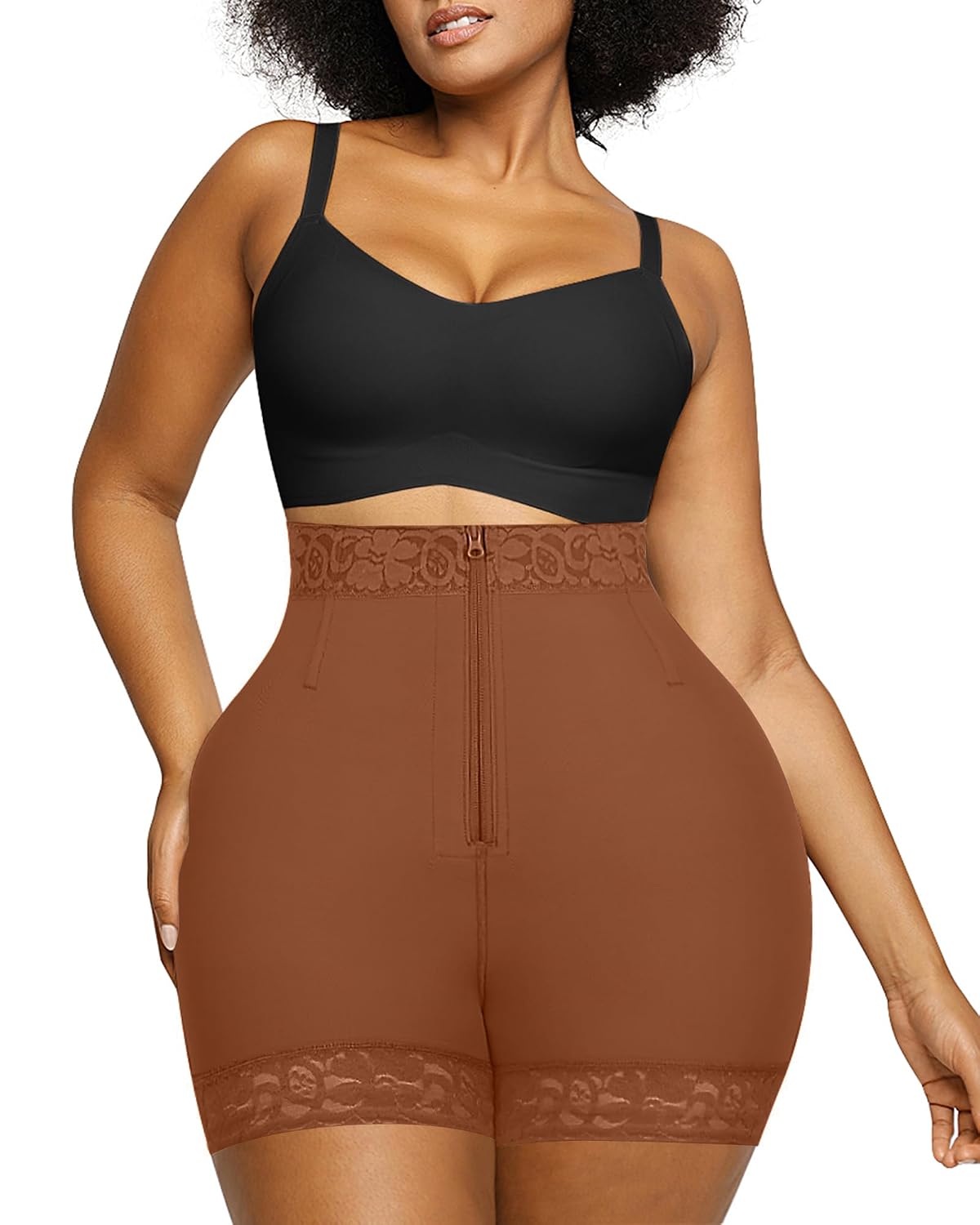 SHAPELLX Tummy Control Shapewear Shorts with Zip