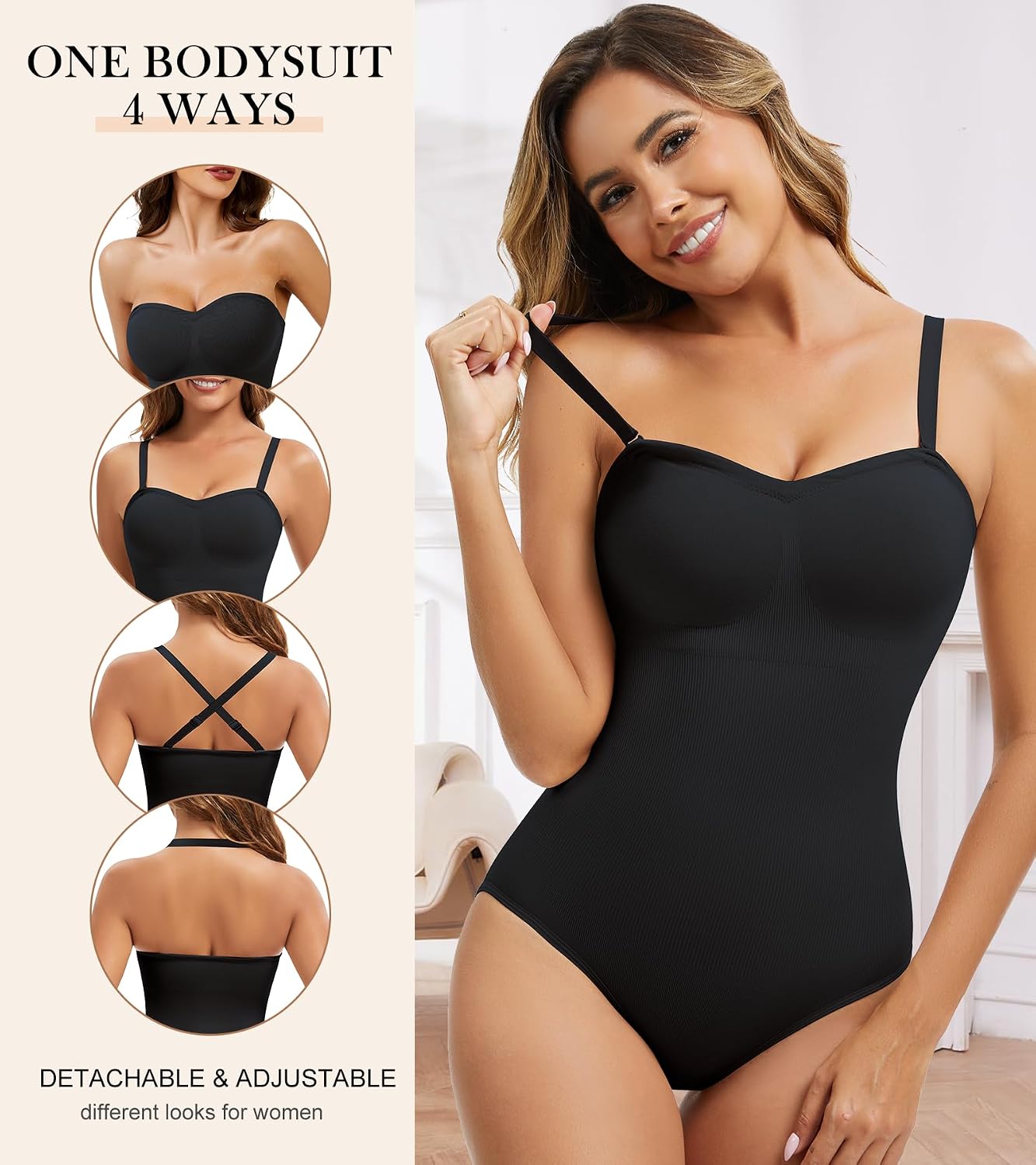 Miguofan Strapless Shapewear Bodysuit with Built-In Bra — image 3
