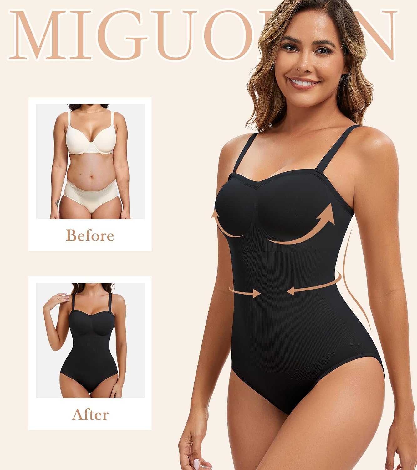 Miguofan Strapless Shapewear Bodysuit with Built-In Bra — image 5