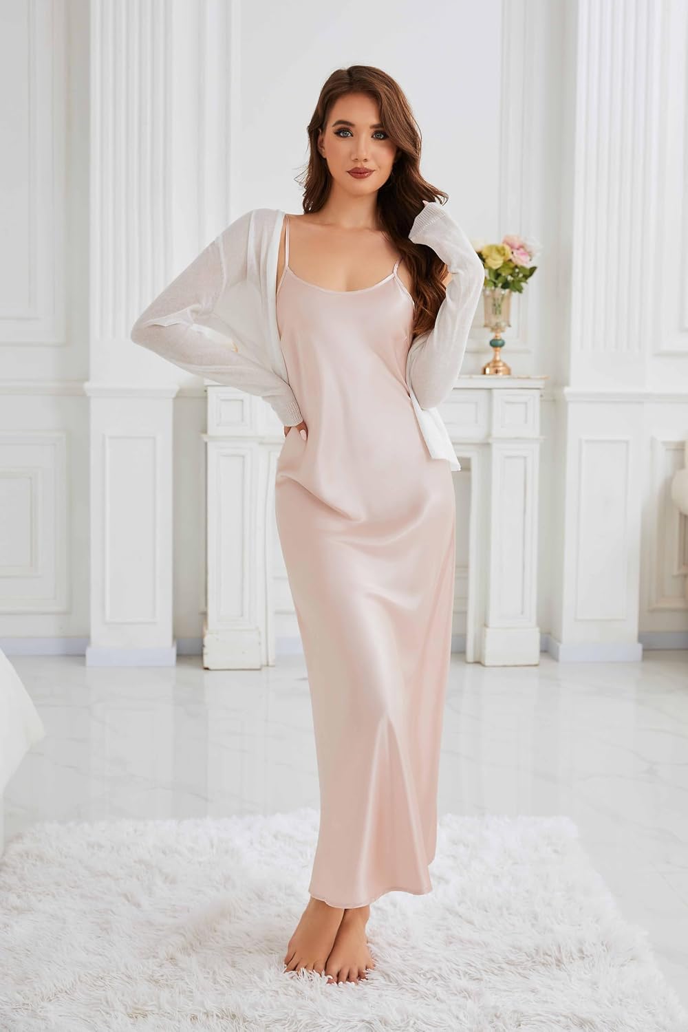 ALCEA ROSEA Long Silky Satin Slip Dress — image 5