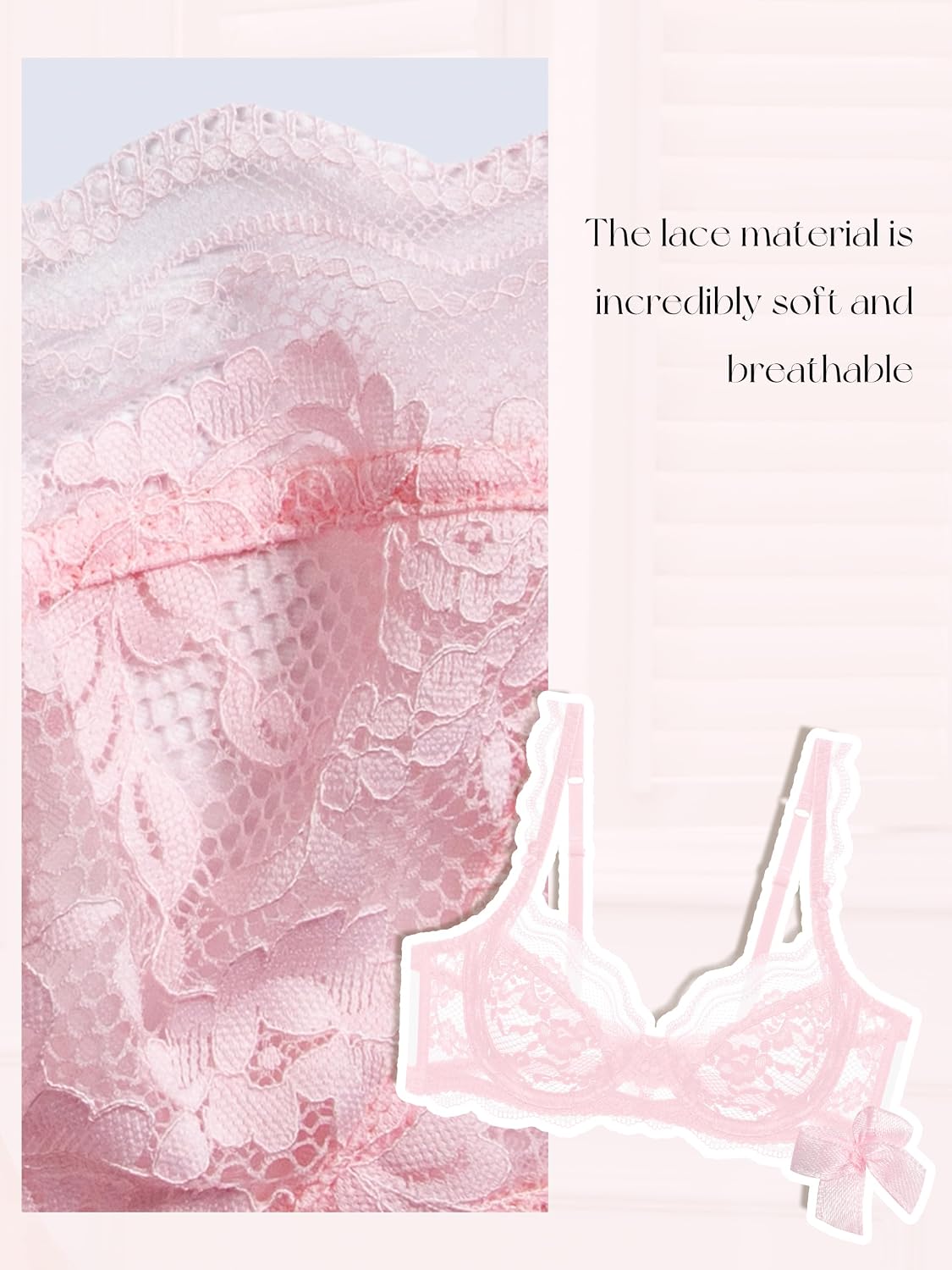 zossav Women's Floral Lace Balconette Bra — image 6