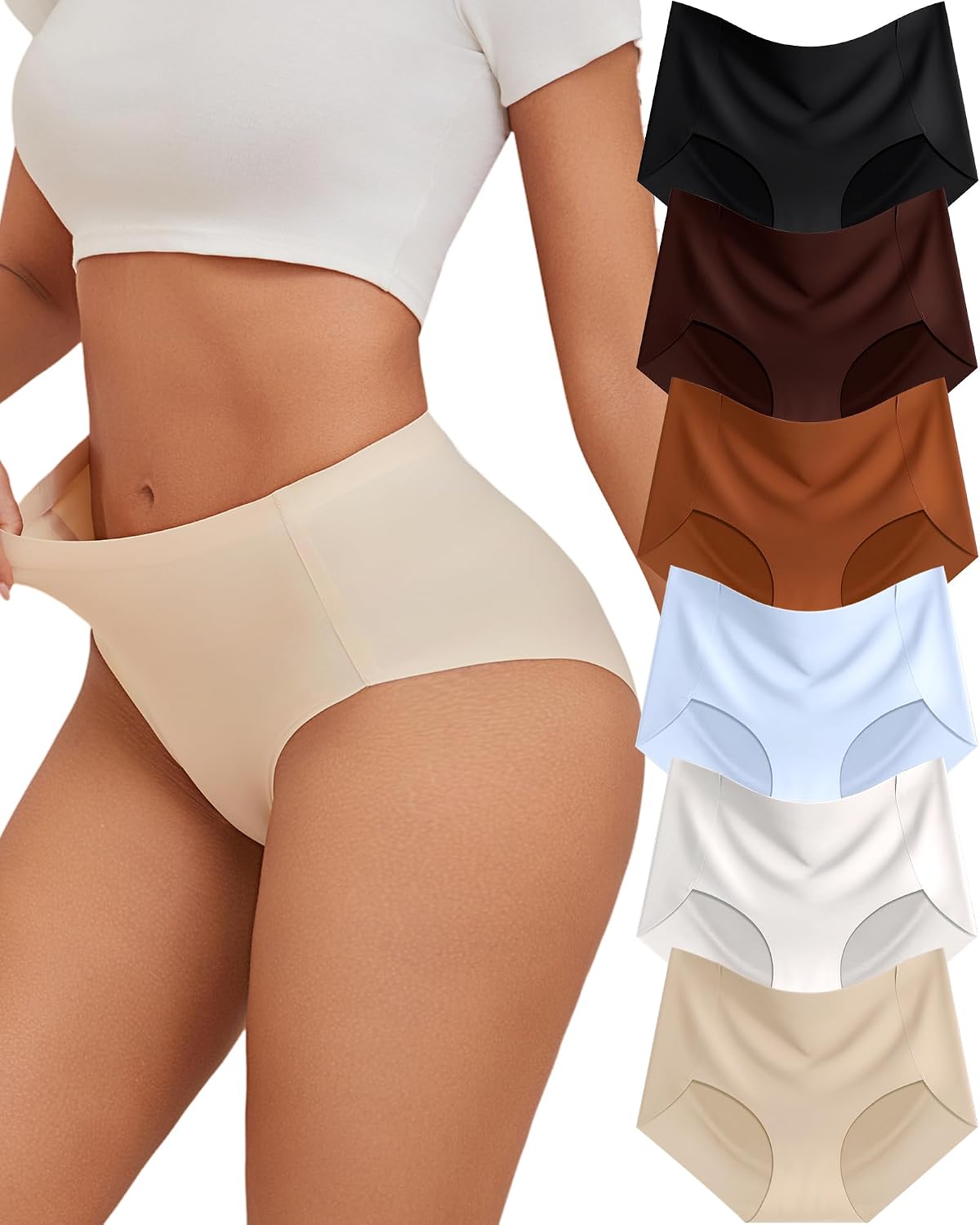 DWGVVX Seamless High Waisted Panties 6-Pack — image 2