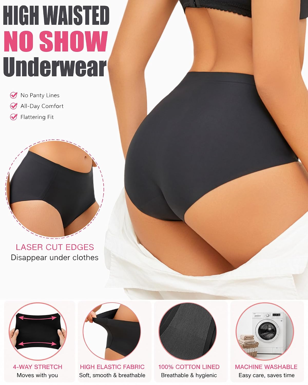 DWGVVX Seamless High Waisted Panties 6-Pack — image 6