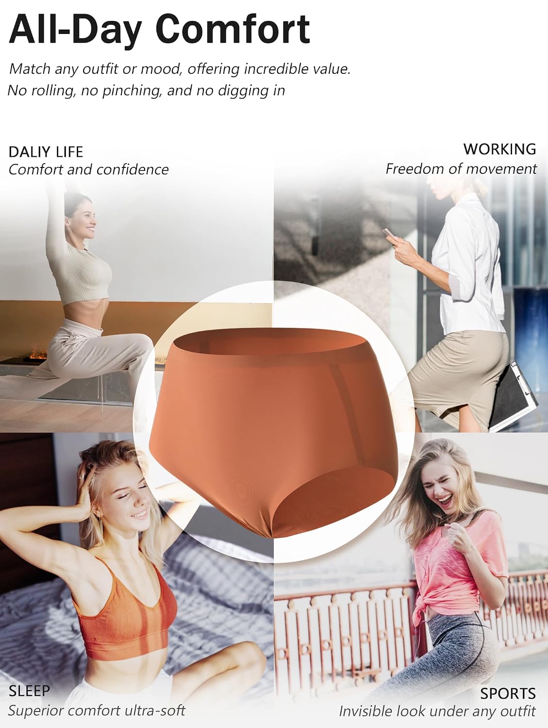 DWGVVX Seamless High Waisted Panties 6-Pack — image 8