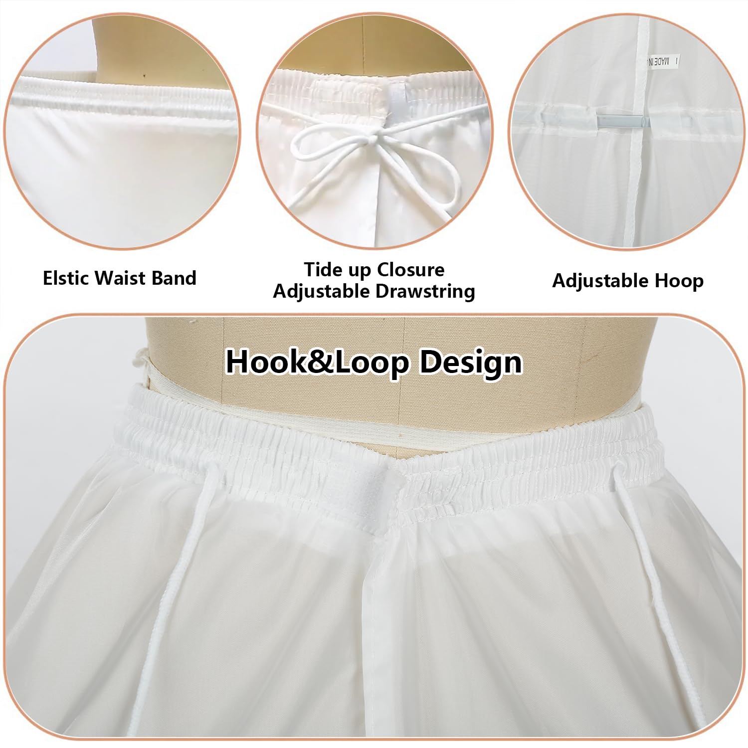 Essyle 6-Hoop Petticoat Skirt for Women — image 3