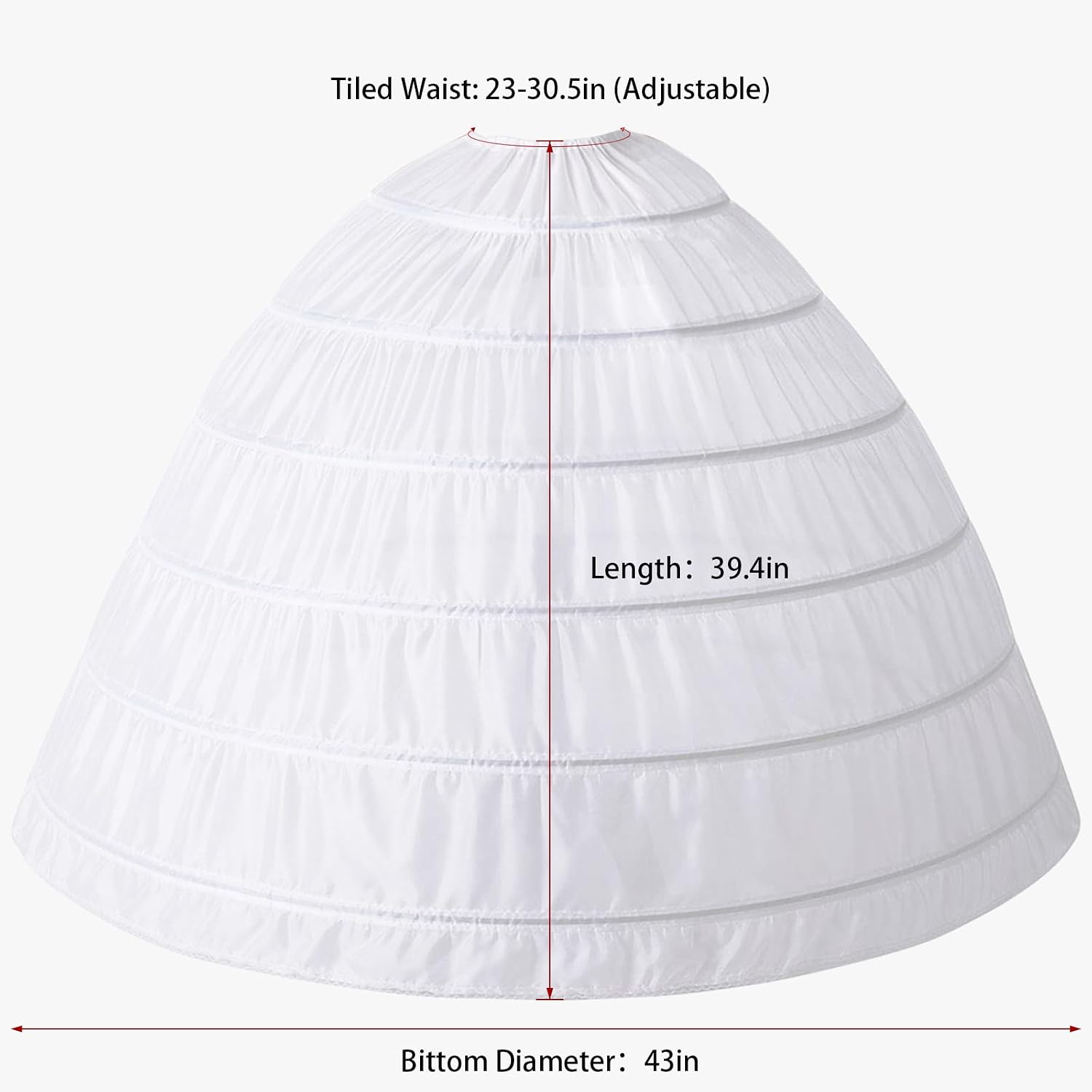 Essyle 6-Hoop Petticoat Skirt for Women — image 7