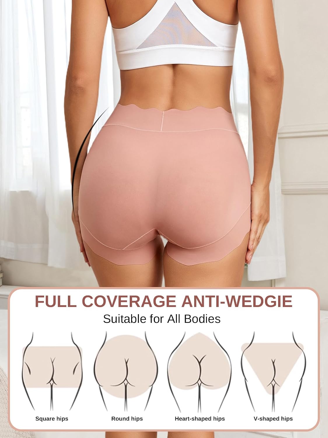 Sazoox High Waisted Full Coverage Panties 5 Pack — image 4