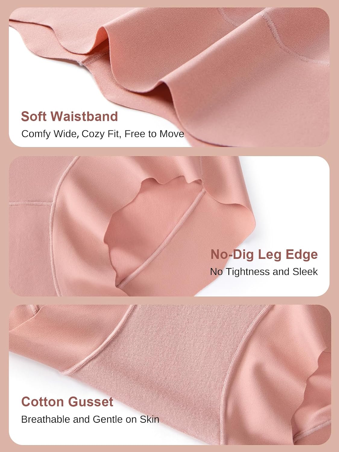 Sazoox High Waisted Full Coverage Panties 5 Pack — image 6