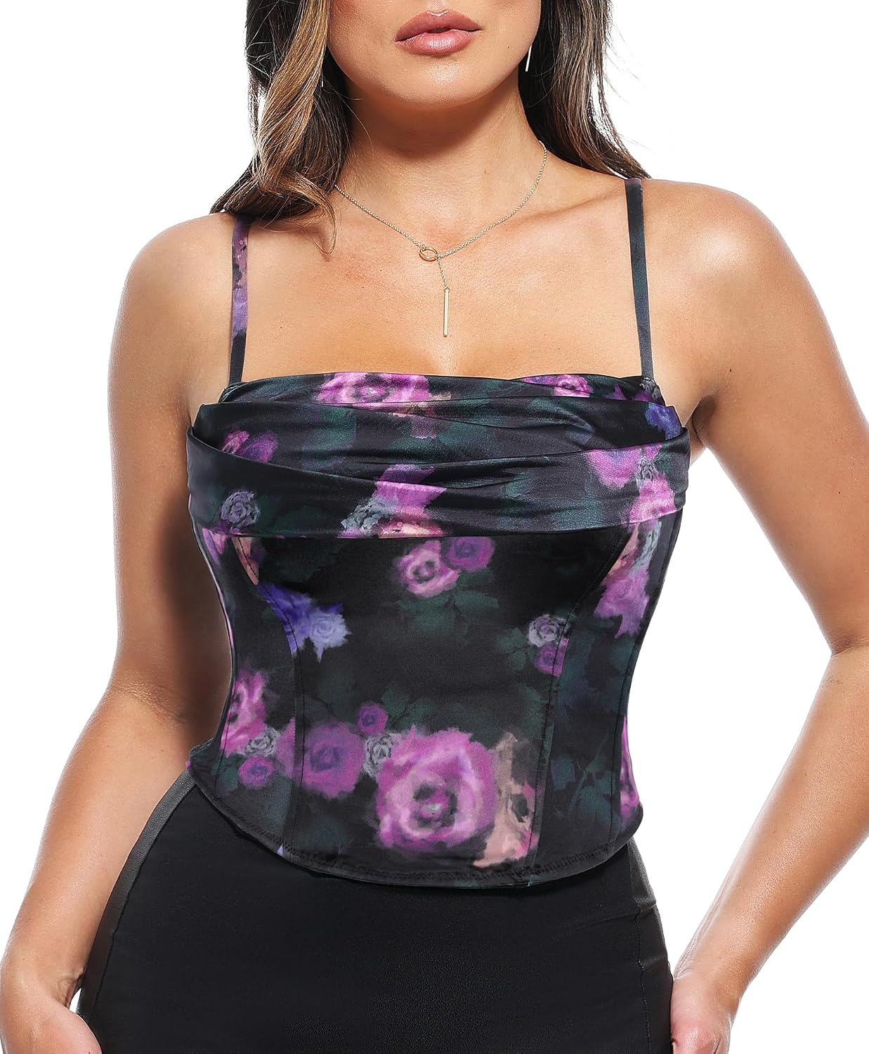 Popilush Corset Top with Built-in Bra