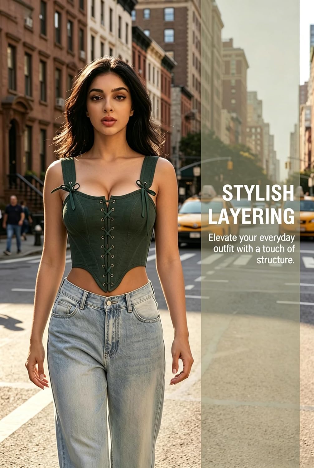 Grodress Linen Overbust Corset Top for Women — image 4