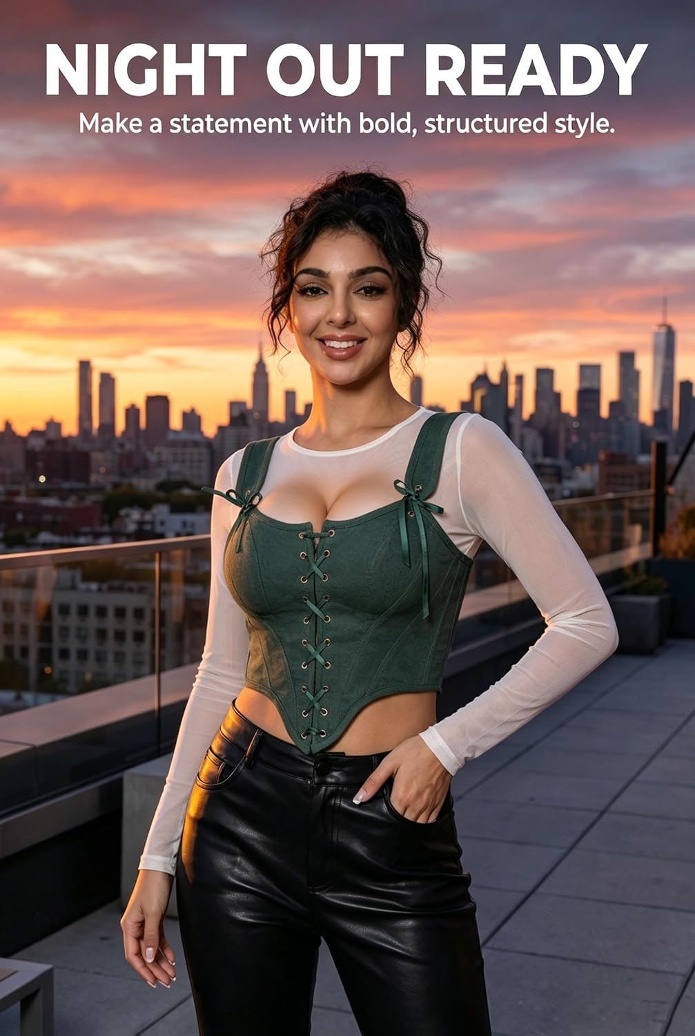 Grodress Linen Overbust Corset Top for Women — image 6