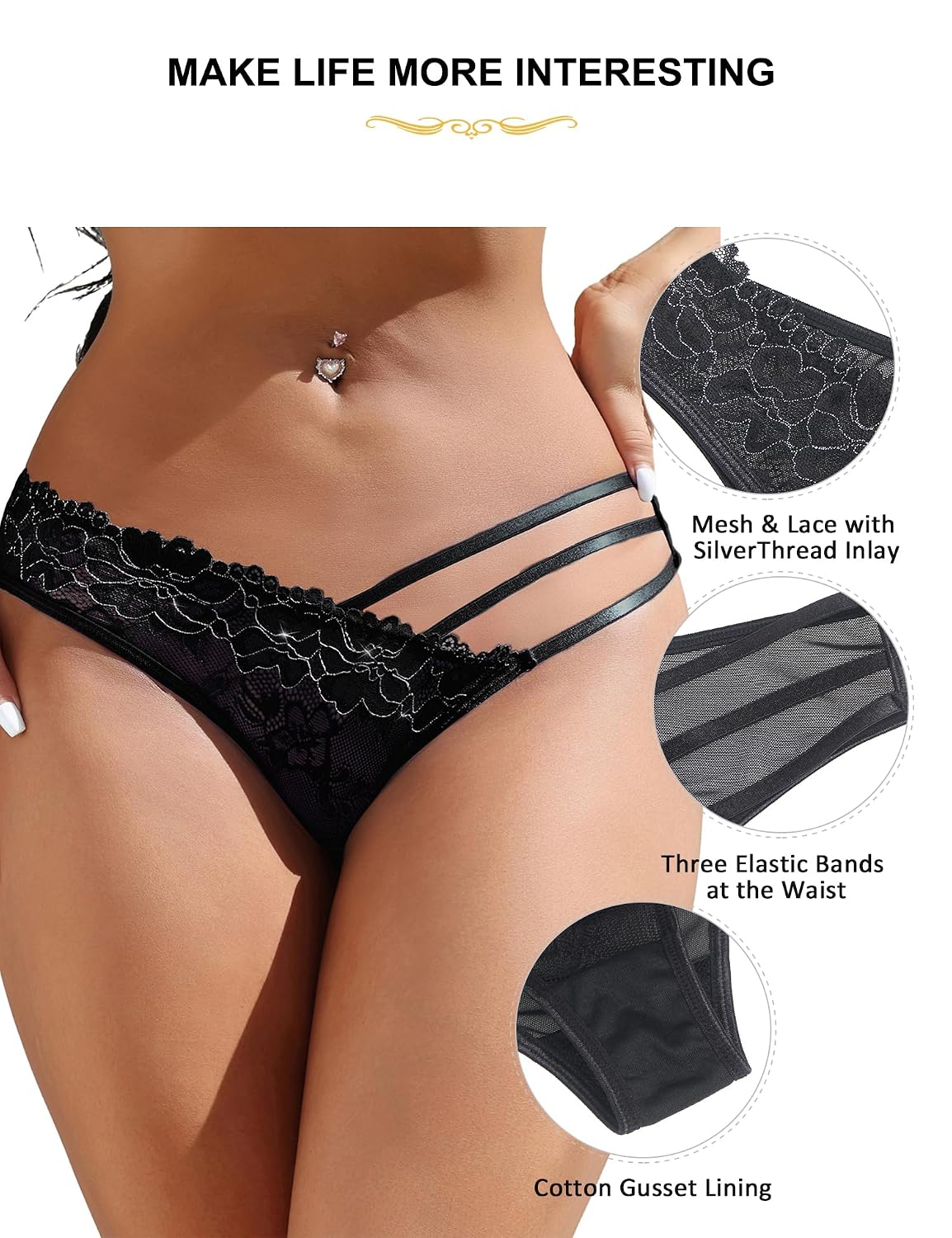 Ohyeahlady Lace Cheeky Thong for Women — image 4