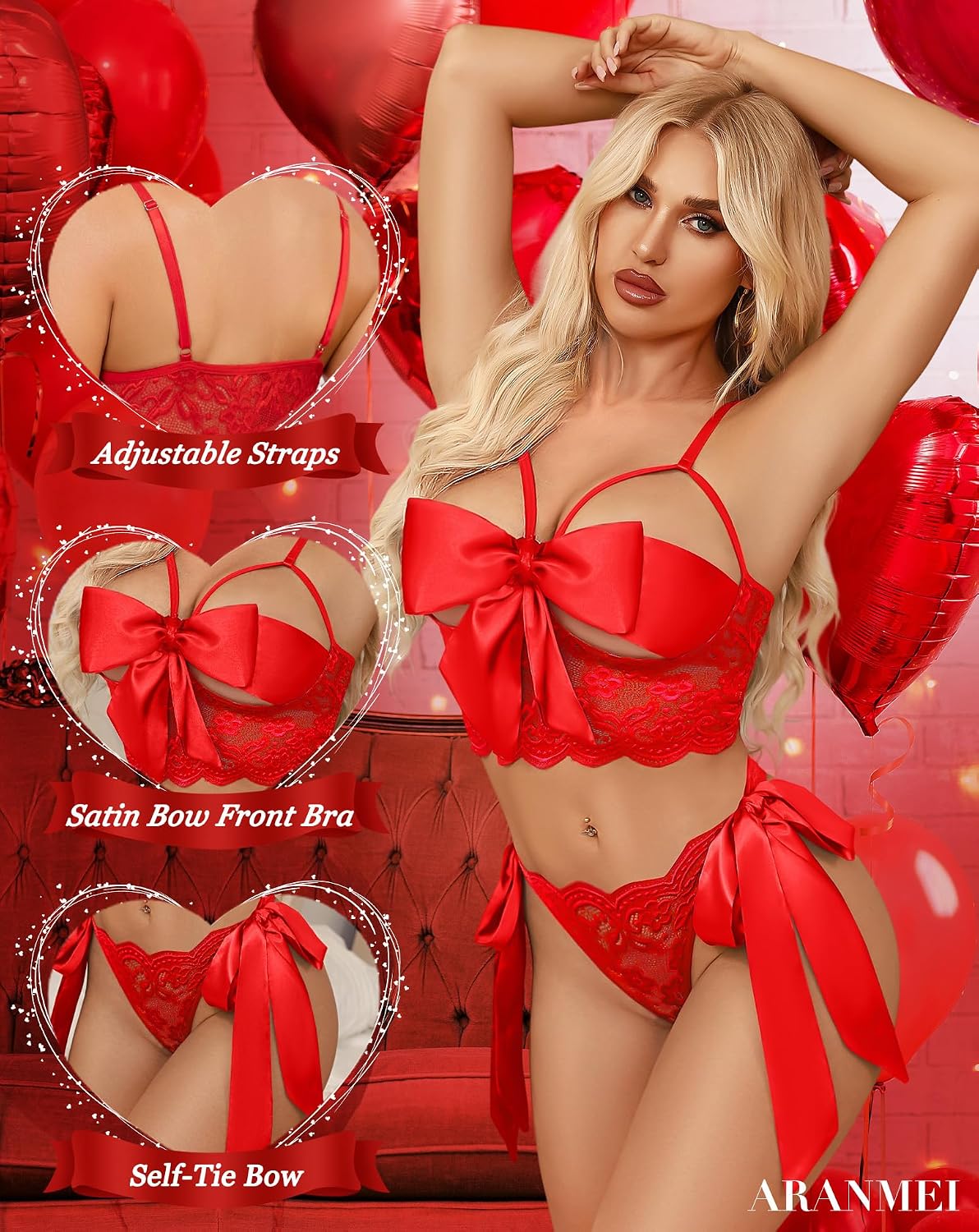 Aranmei Women's 2-Piece Lingerie Set — image 2