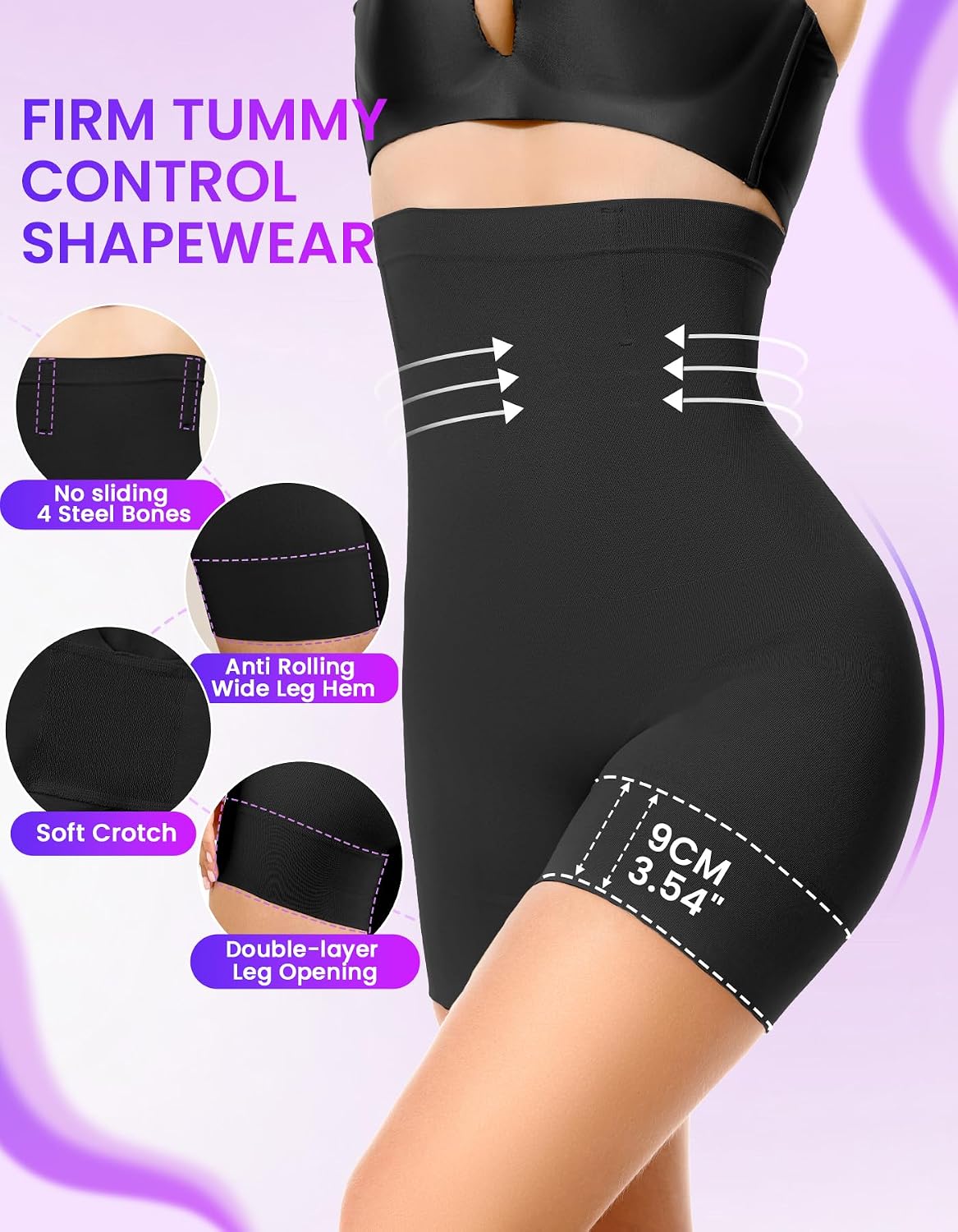 SIMIYA High Waisted Tummy Control Shapewear Shorts — image 3