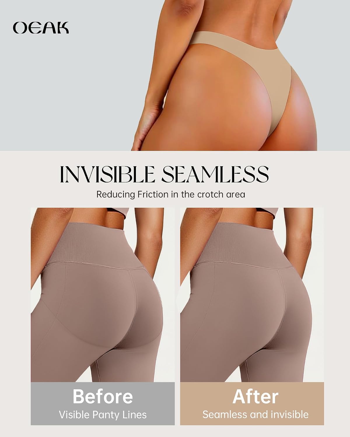 OEAK Seamless Invisible Thong for Women — image 5