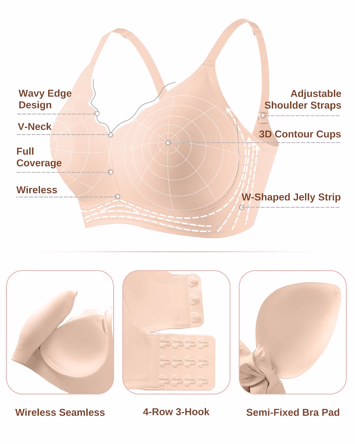 CINOON Wireless Seamless Full Coverage Bralette — image 6
