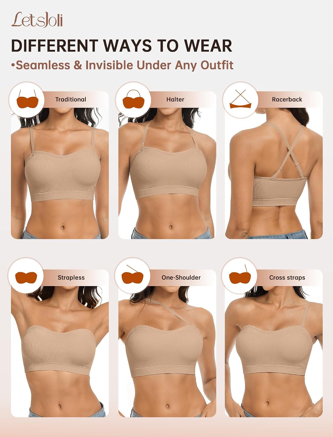 LetsJoli Strapless Push Up Bandeau Bra — image 5