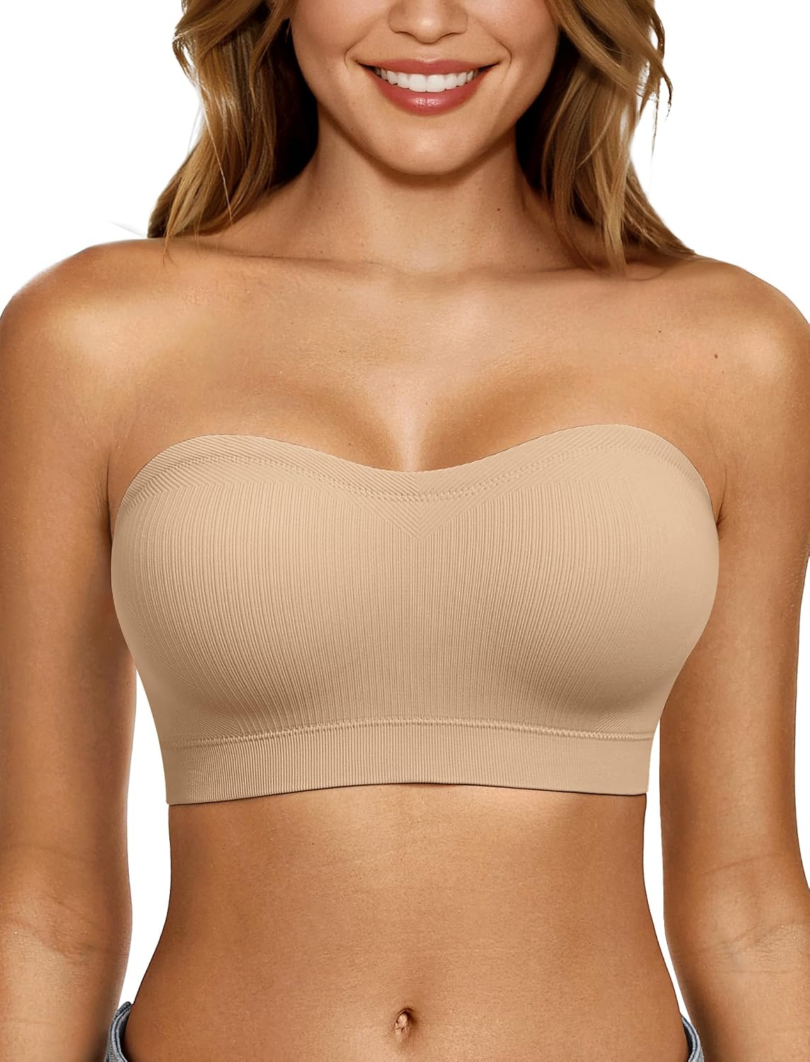 LetsJoli Strapless Push Up Bandeau Bra for Women