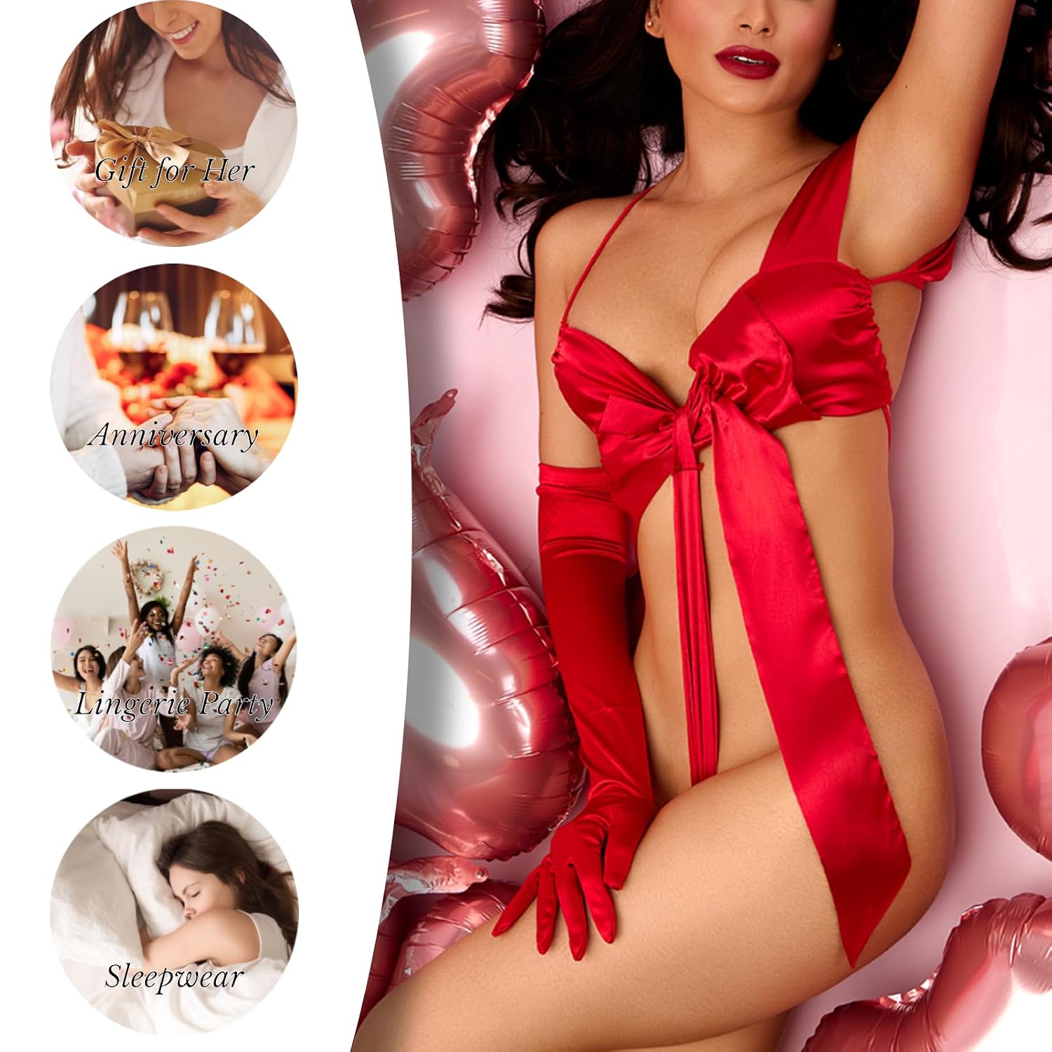 BIGFOX Satin Babydoll Lingerie with Big Bow — image 7