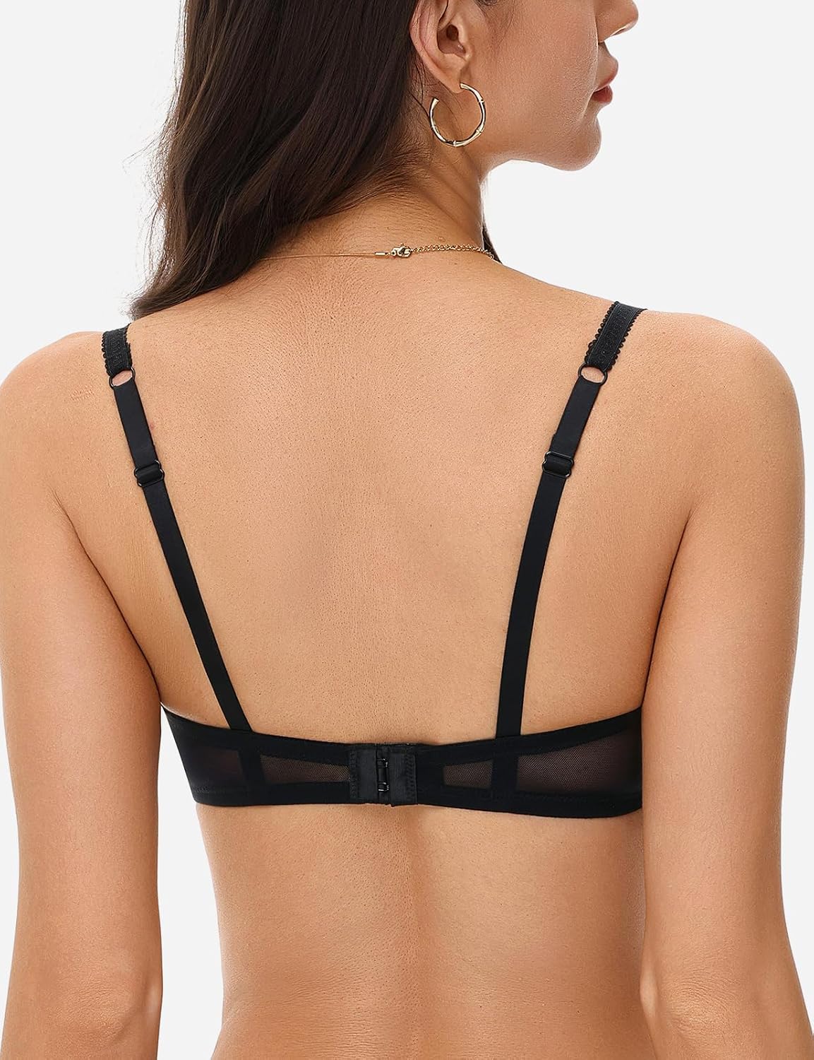 Upushall Mesh Unlined Plunge Lace Bra — image 3