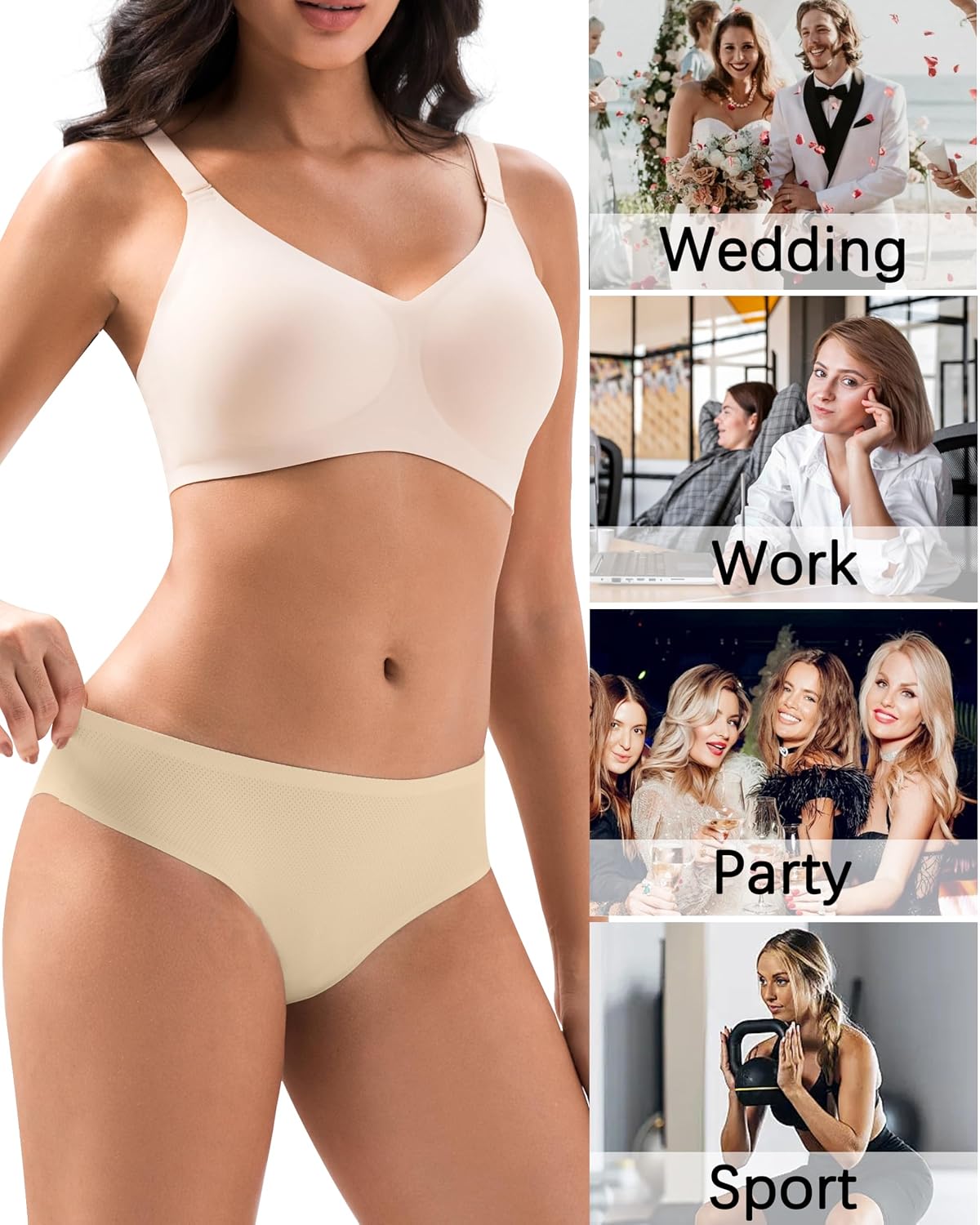 Jaywan Women's Seamless Cheeky Bikini 5 Pack — image 7