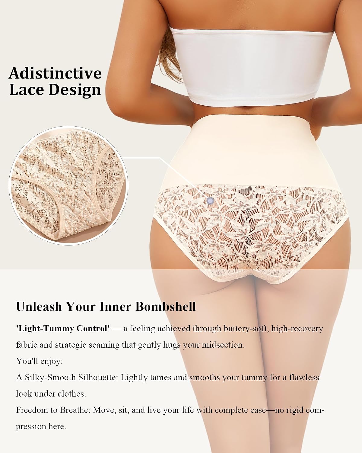 QDWQDW High Waist Lace Shapewear Panties — image 5