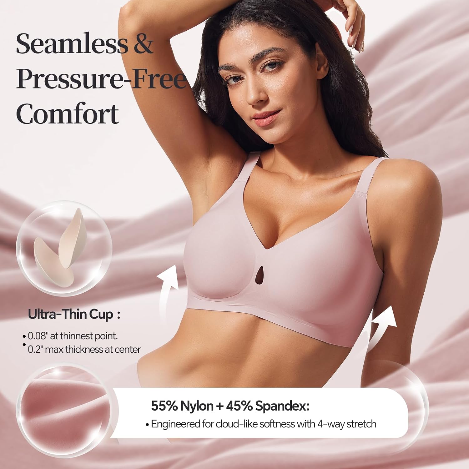 UIMERO Jelly Wireless Seamless Bra for Women — image 2