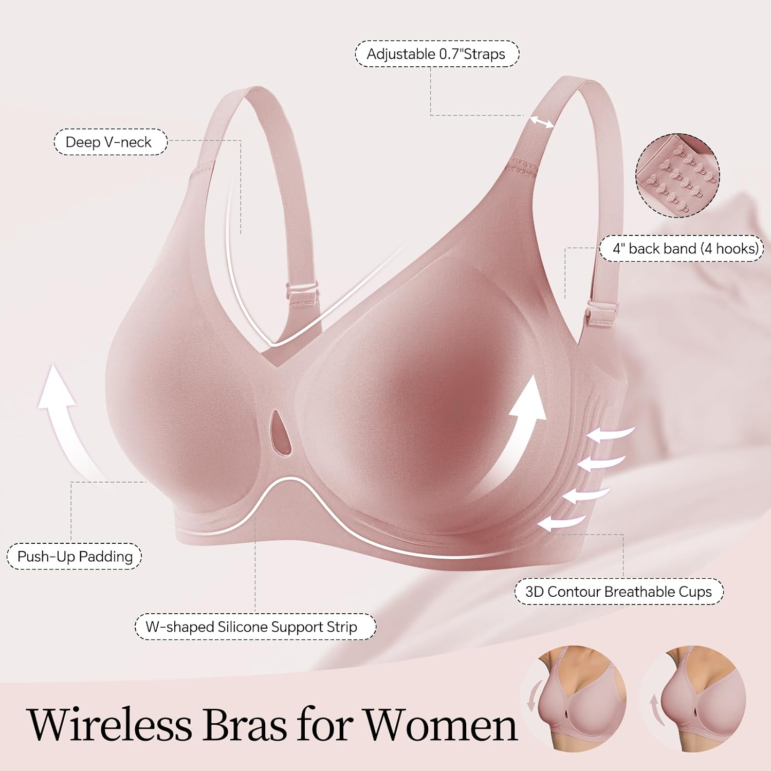 UIMERO Jelly Wireless Seamless Bra for Women — image 4