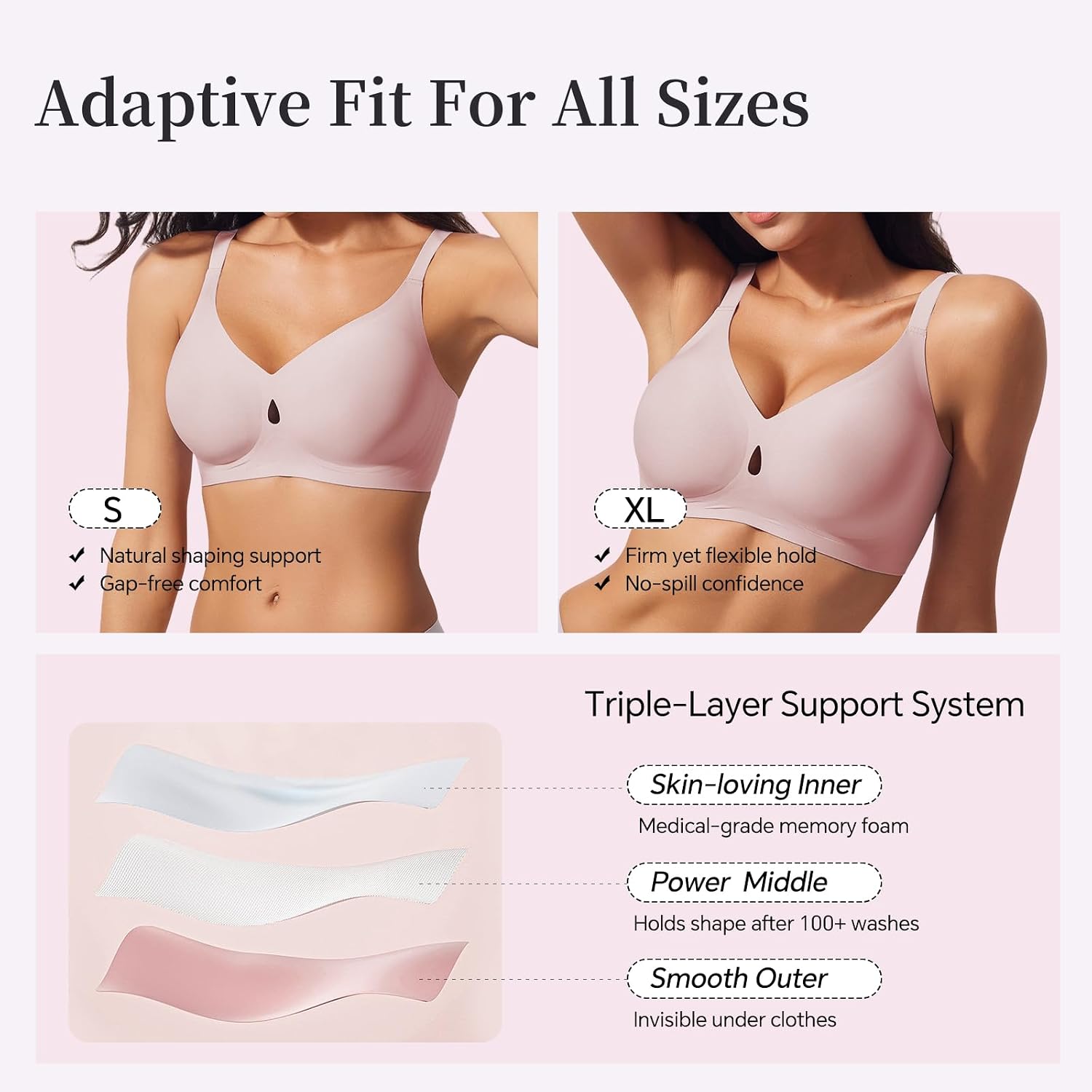 UIMERO Jelly Wireless Seamless Bra for Women — image 5