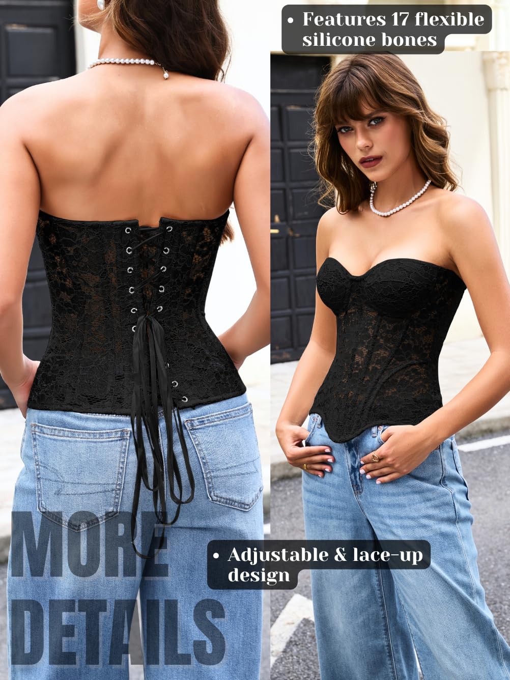ChiaoLezhee Sheer Floral Lace Push-Up Bustier — image 3
