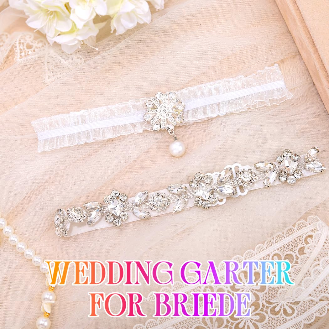 Urieo Rhinestone Wedding Garter for Bride — image 7