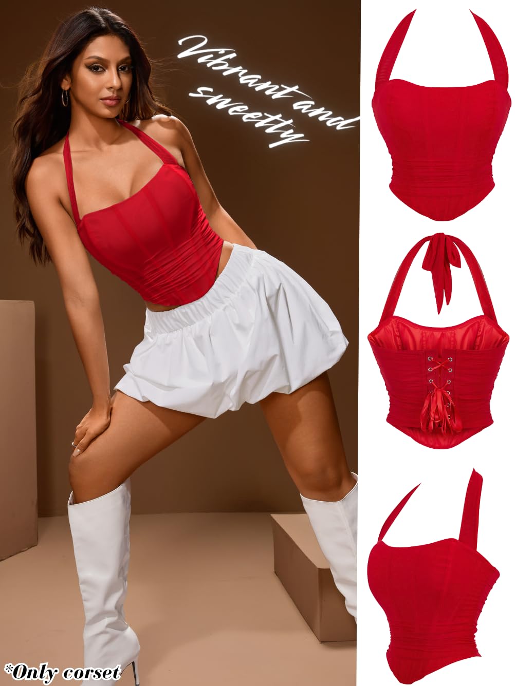 ChiaoLezhee Halter Mesh Corset Crop Top — image 7
