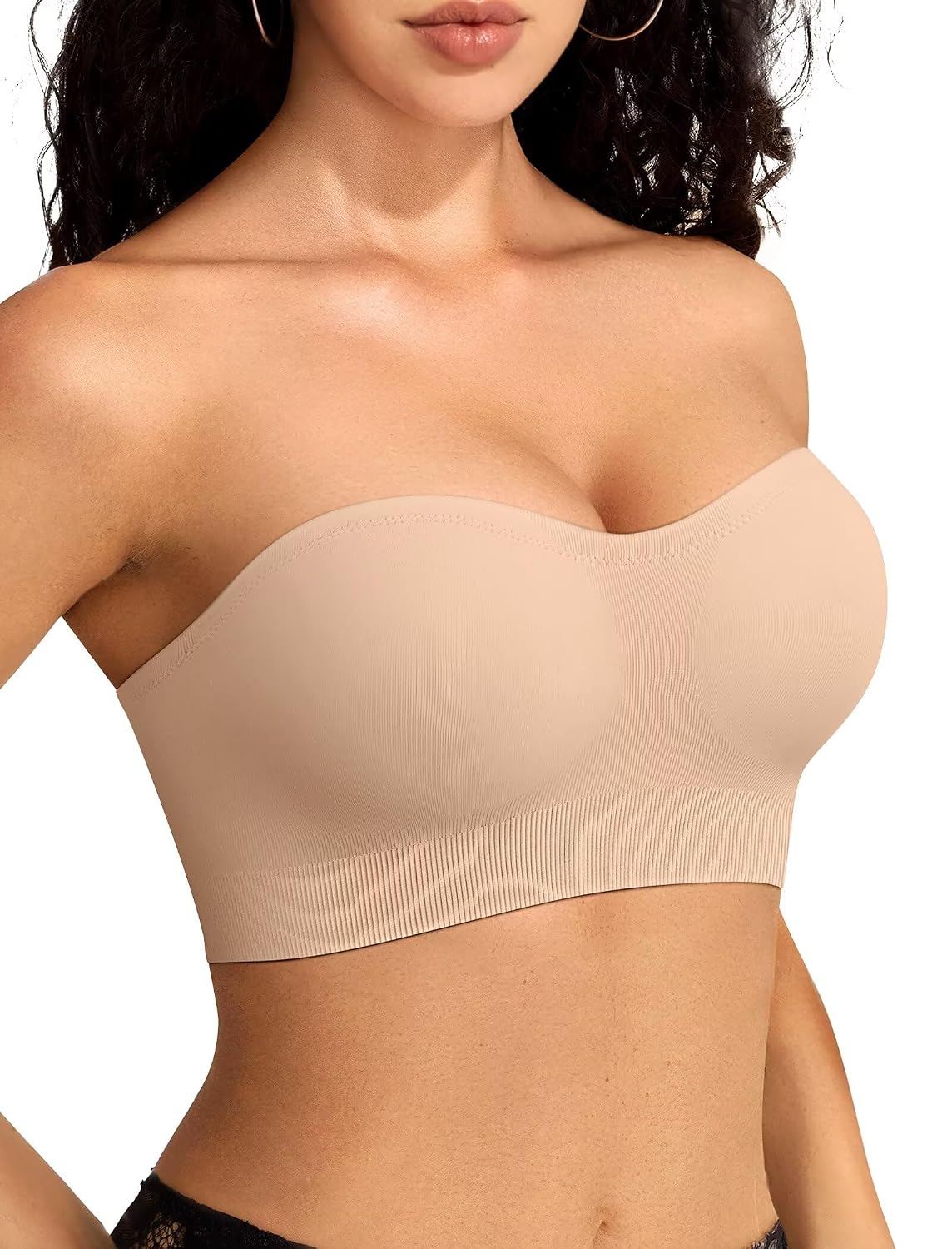 Vertvie Seamless Strapless Push Up Bandeau Bra