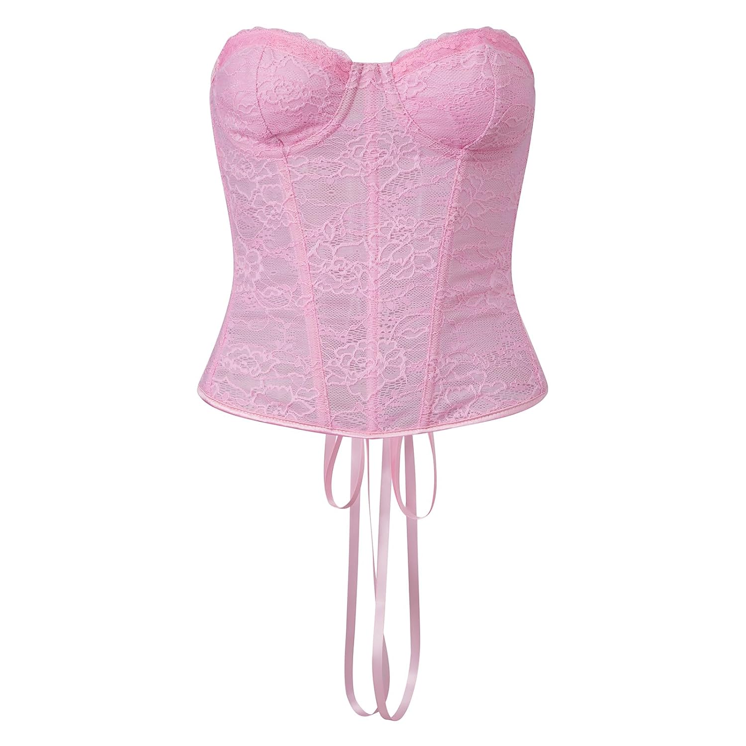 Faretumiya Women's Floral Lace Overbust Corset Top — image 5