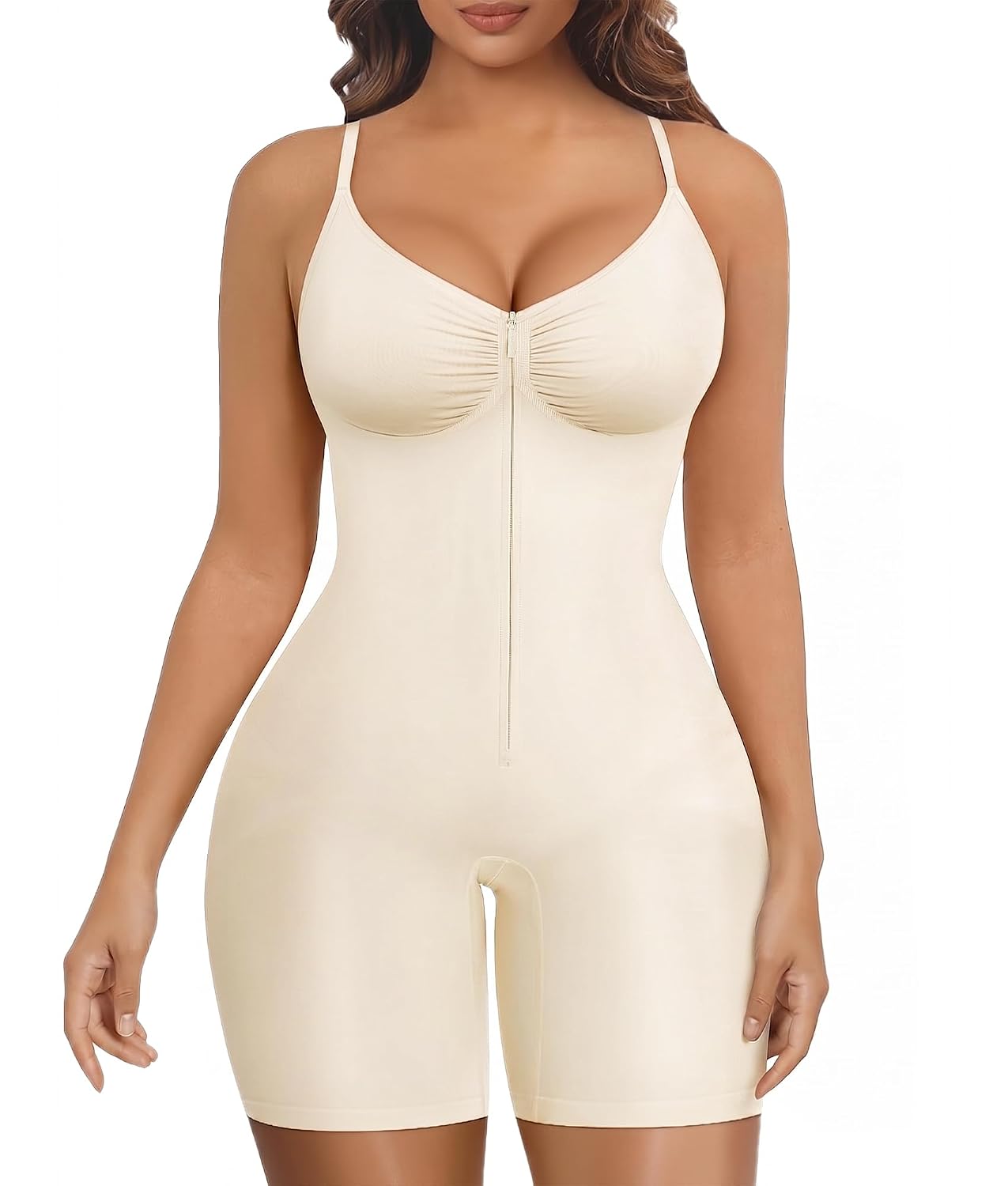 SHAPERX Women's Zip-Up Seamless Shapewear Bodysuit — image 8
